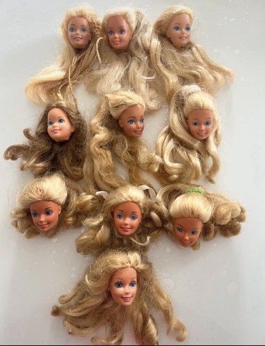 Lot têtes barbie mattel - lot,